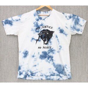 Everybody World Shirt Mens 2XL White Tie Dye Short Sleeve No Justice  No Peace